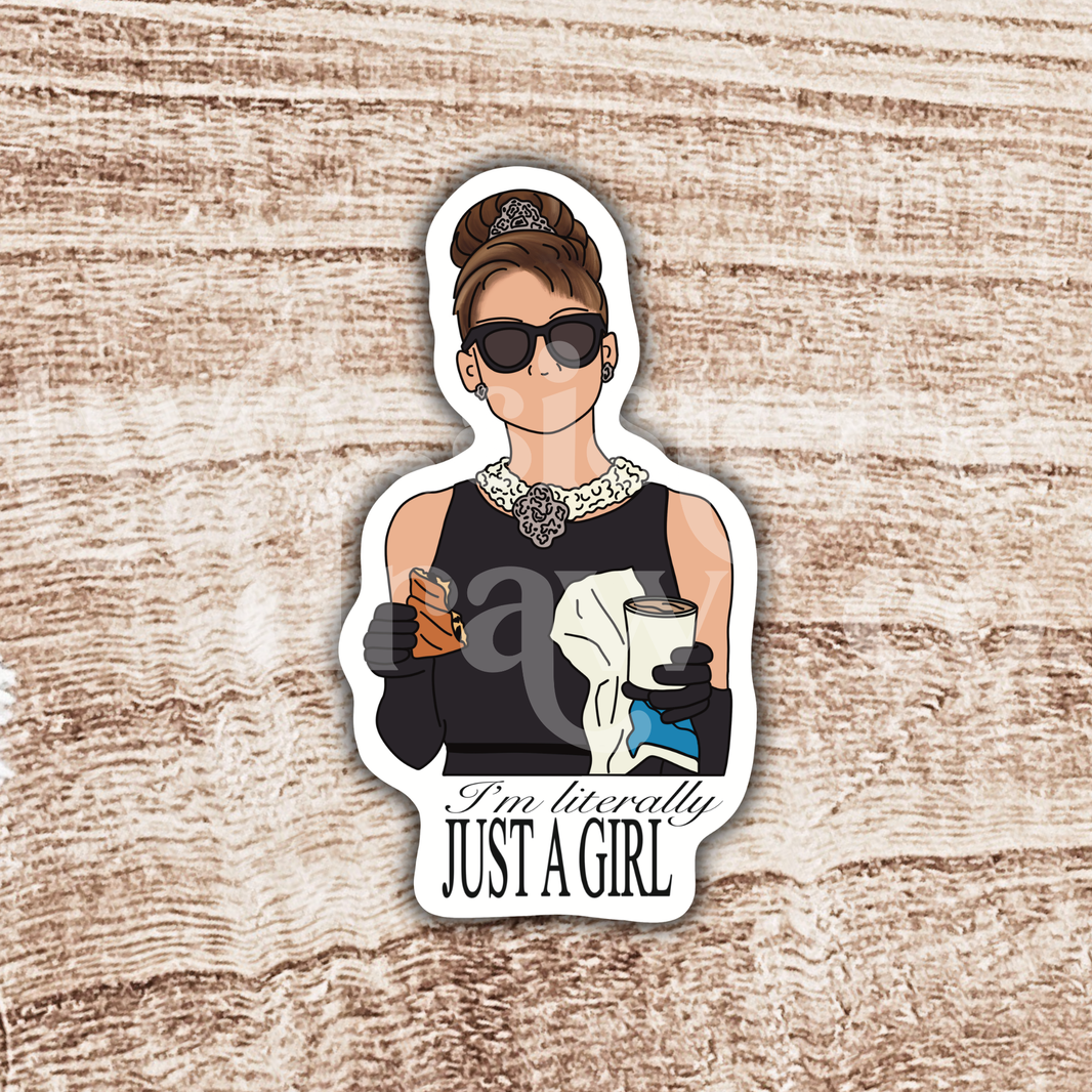 Audrey Hepburn I'm Just A Girl Sticker