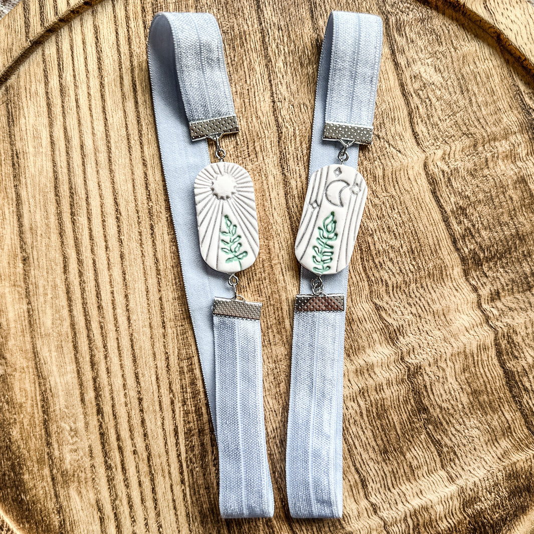Celestial Sprig Bookmark | Sun & Moon Clay Page Holder
