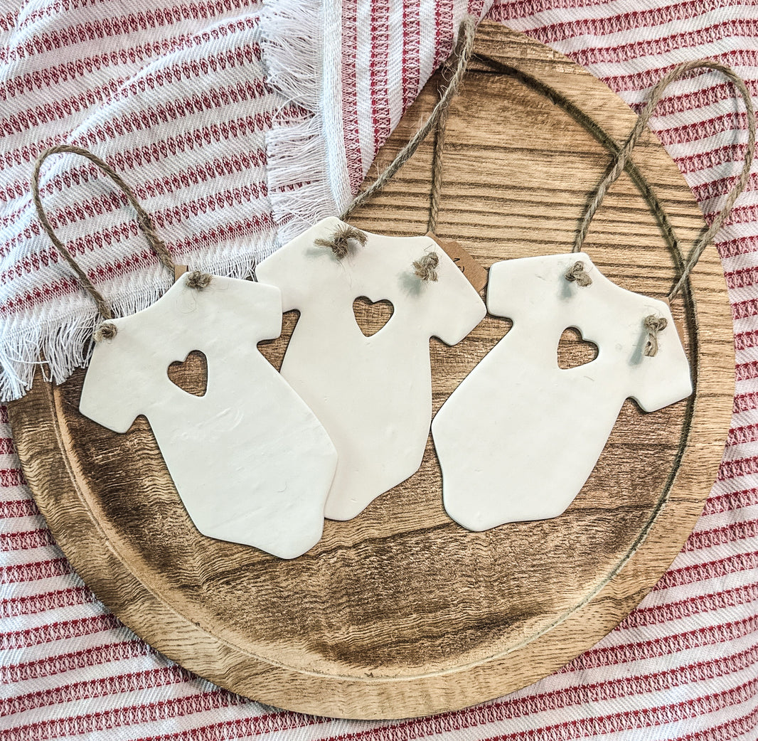 Pregnancy Announcement Ornament | Hand-Stamped Clay Keepsake