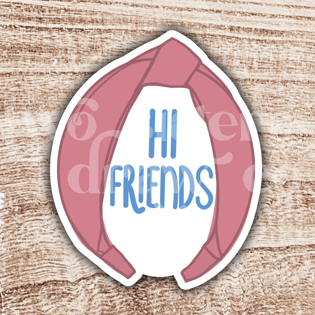 Ms. Rachel Inspired "Hi Friends" Headband Sticker