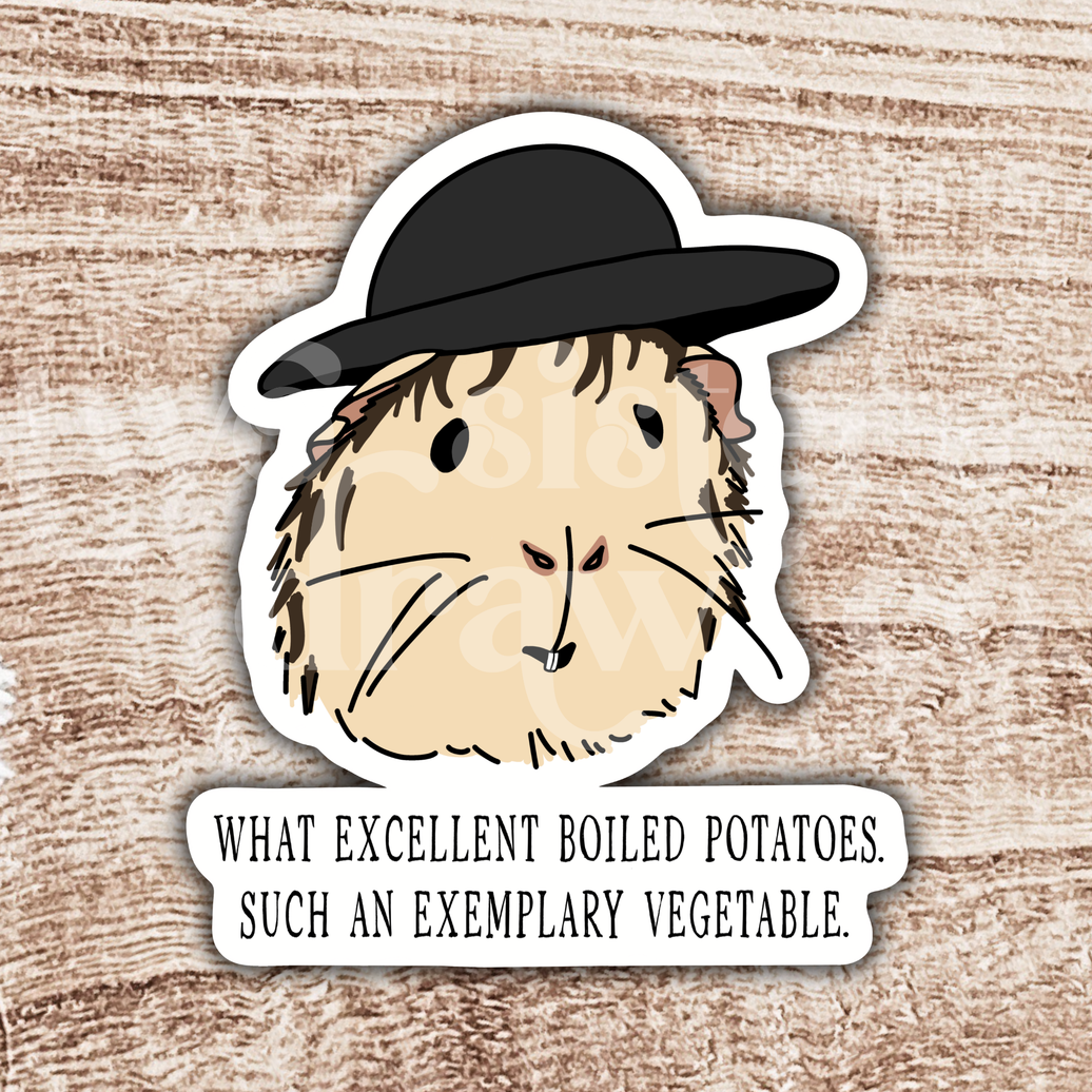 Mr. Collins Boiled Potatoes Guinea Pig Pride & Prejudice Sticker