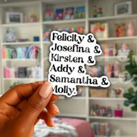 American Girl Historical Doll Names Sticker