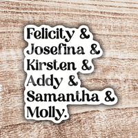 American Girl Historical Doll Names Sticker