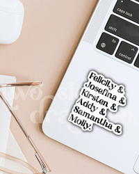 American Girl Historical Doll Names Sticker