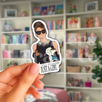 Audrey Hepburn I'm Just A Girl Sticker