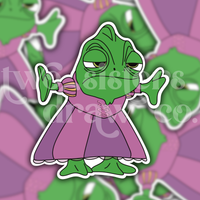 Grumpy Pascal in Rapunzel's Dress Sticker