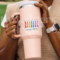 Everyone Belongs Rainbow Crayons Teacher Sticker