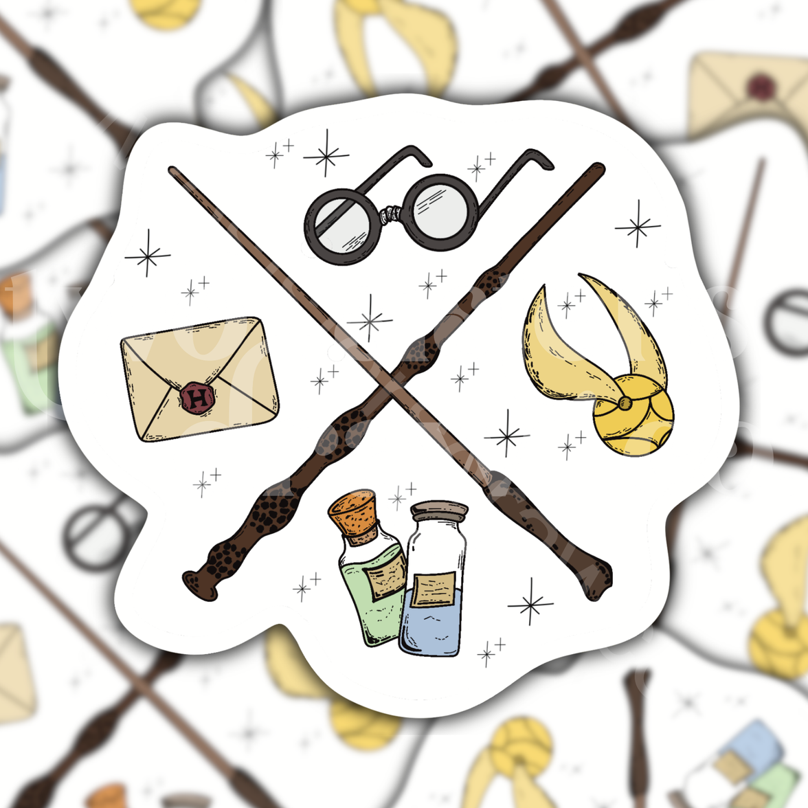 Harry Potter Wands Sketch Sticker