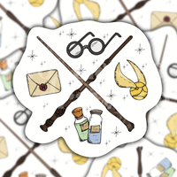 Harry Potter Wands Sketch Sticker