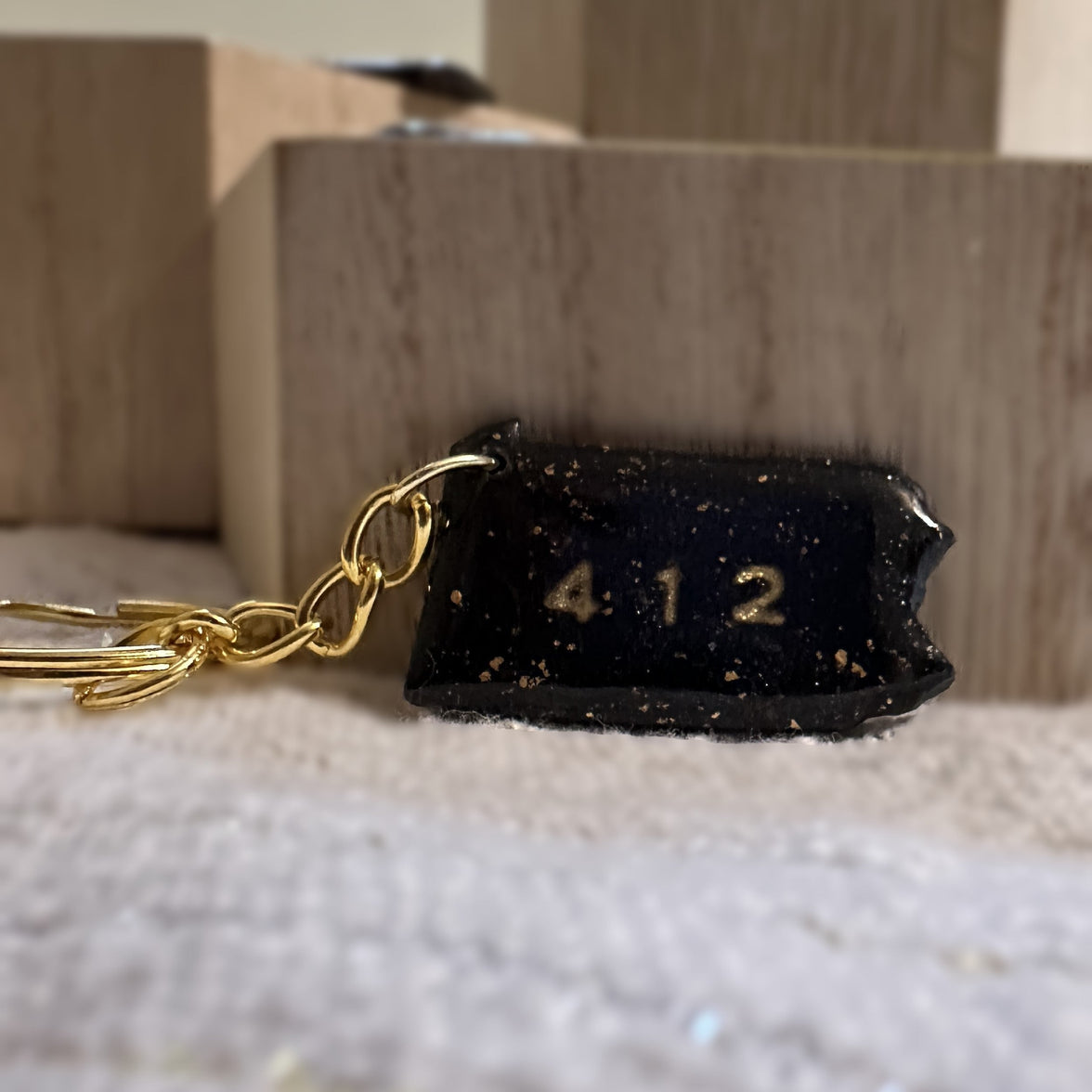 The 412 PA Keychain | Black & Gold Pittsburgh Fan Gifts