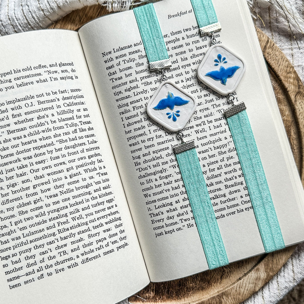 Soaring Swallow Bookmark | Hand-Painted Bird Clay Page Holder