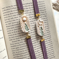 Celestial Sprig Bookmark | Sun & Moon Clay Page Holder