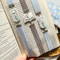 Storybook Rose Bookmark | Handmade Open Book Clay Page Holder