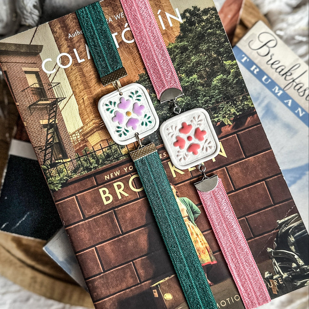 Talavera Bloom Bookmark | Hand-Painted Floral Clay Page Holder