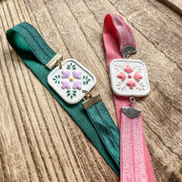 Talavera Bloom Bookmark | Hand-Painted Floral Clay Page Holder