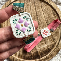 Talavera Bloom Bookmark | Hand-Painted Floral Clay Page Holder
