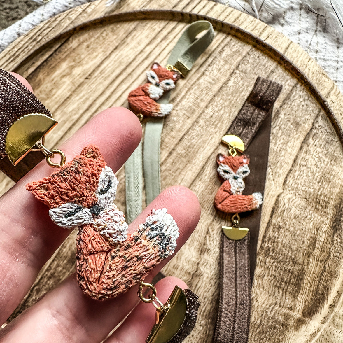 Forest Scout Bookmark | Handmade Fox Clay Page Holder