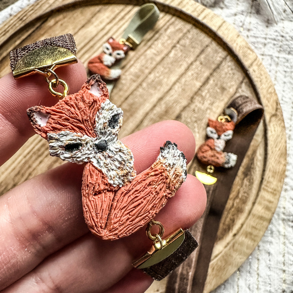 Forest Scout Bookmark | Handmade Fox Clay Page Holder