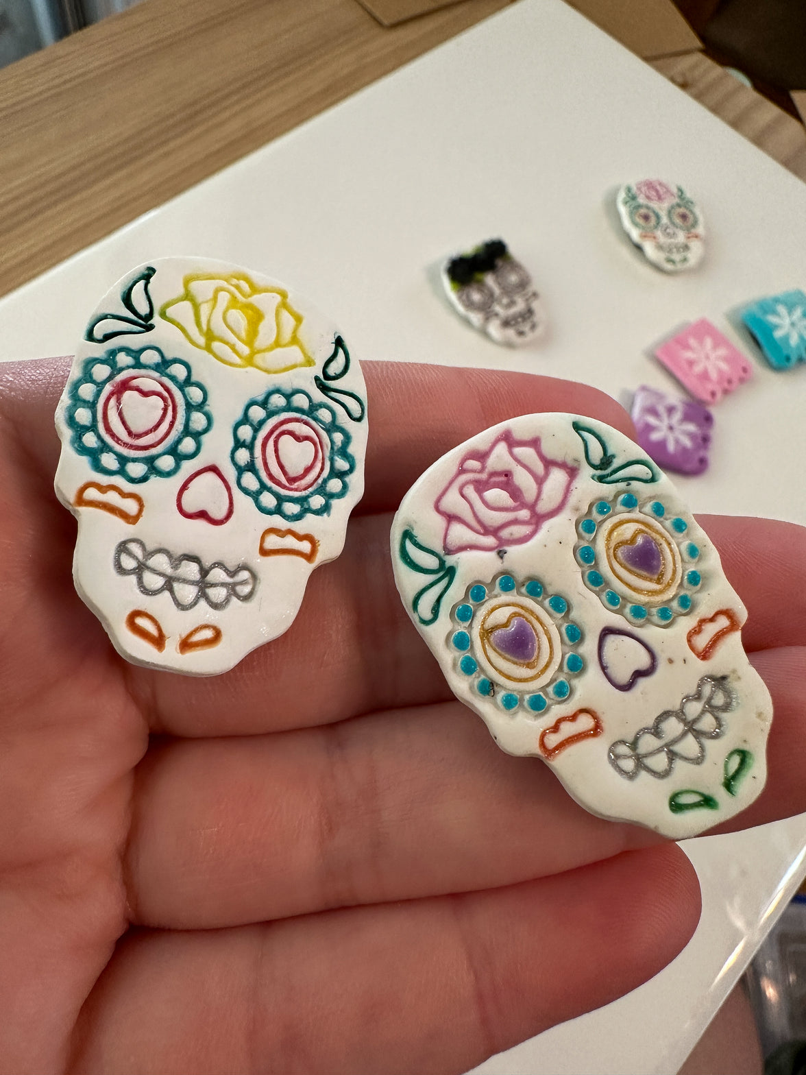 Artisan Sugar Skull & Papel Picado Set | Dopamine Decor Magnets