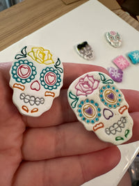 Artisan Sugar Skull & Papel Picado Set | Dopamine Decor Magnets