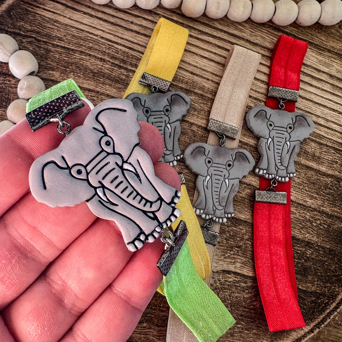 Stately Elephant Bookmark | Embossed Artisan Clay Page Holder