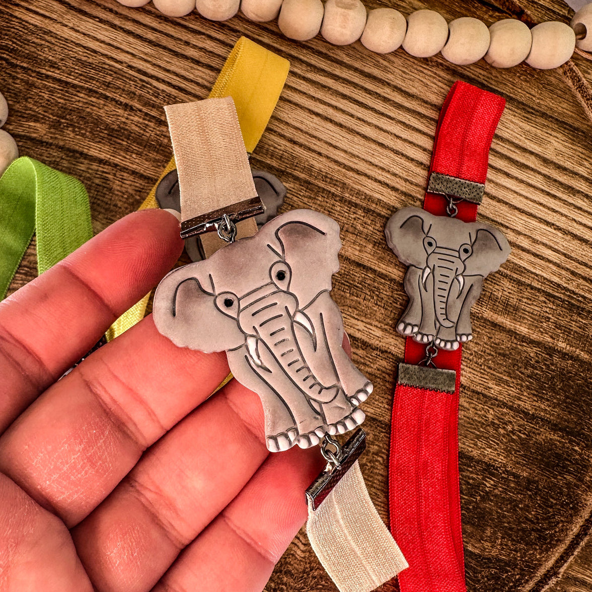 Stately Elephant Bookmark | Embossed Artisan Clay Page Holder