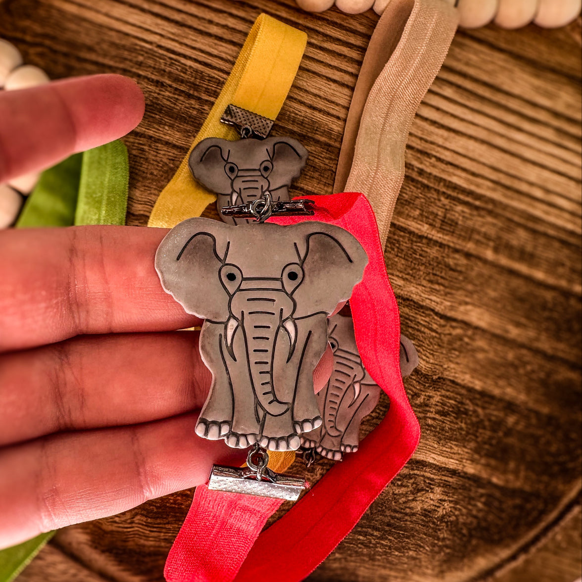 Stately Elephant Bookmark | Embossed Artisan Clay Page Holder