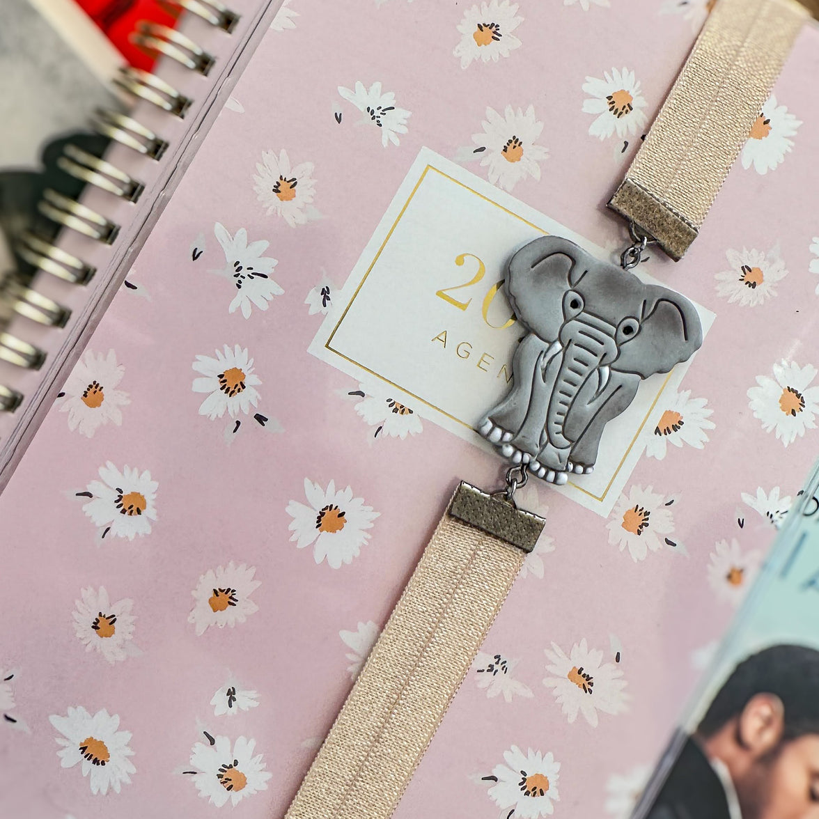 Stately Elephant Bookmark | Embossed Artisan Clay Page Holder