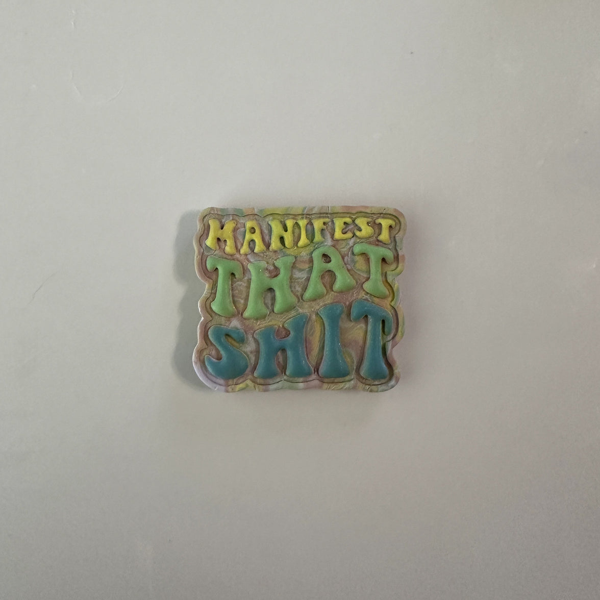 "Manifest That Shit" | Retro Bubble-Letter Magnet Decor