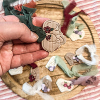 Mother & Baby Floral Clay Ornament | Sentimental New Mom & Baby Shower Gift