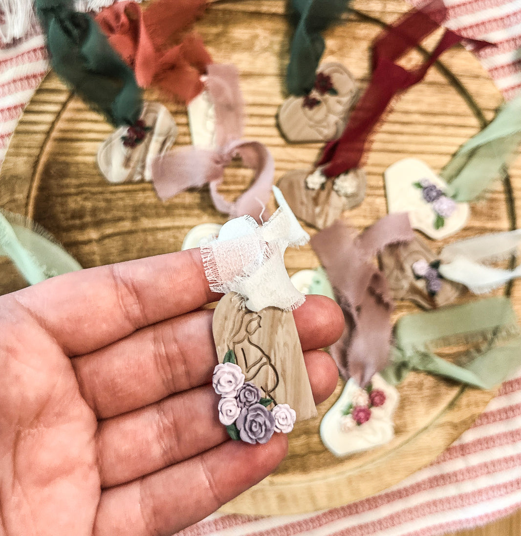 Miniature Pregnant Mother Clay Ornament | Maternity Keepsake & Baby Shower Gift