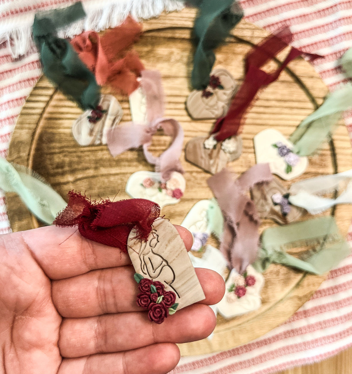 Miniature Pregnant Mother Clay Ornament | Maternity Keepsake & Baby Shower Gift