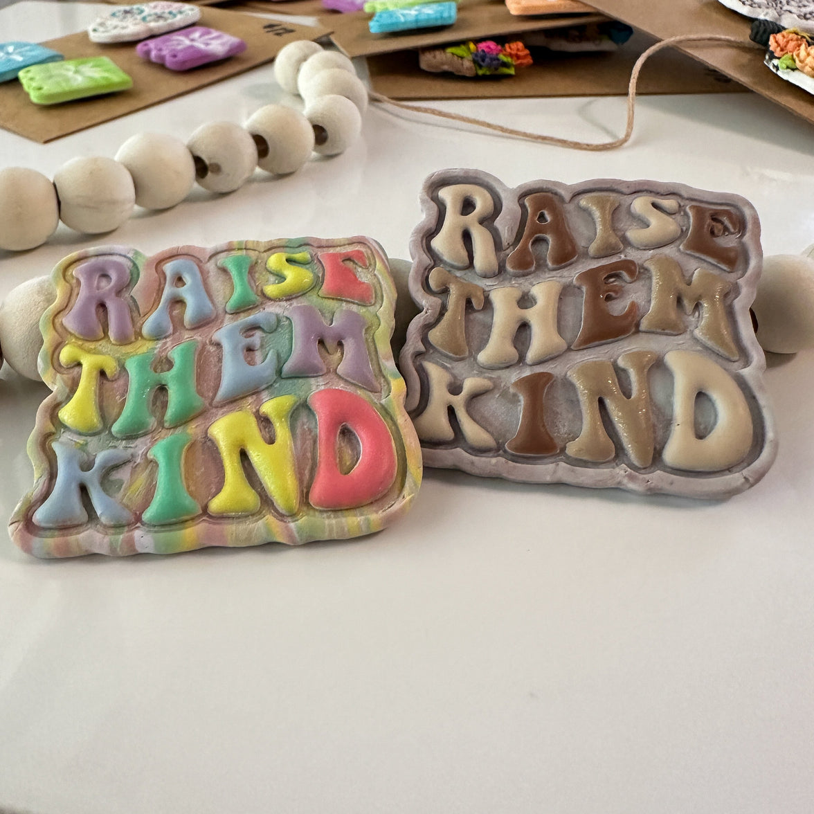 "Raise Them Kind" Magnet | Embossed Colorful Locker & Fridge Decor