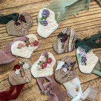 Mother & Baby Floral Clay Ornament | Sentimental New Mom & Baby Shower Gift