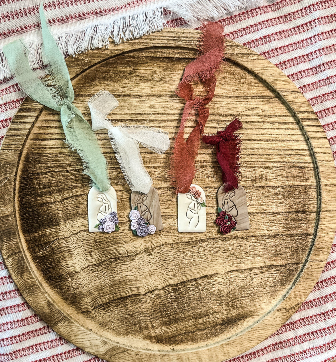 Miniature Pregnant Mother Clay Ornament | Maternity Keepsake & Baby Shower Gift