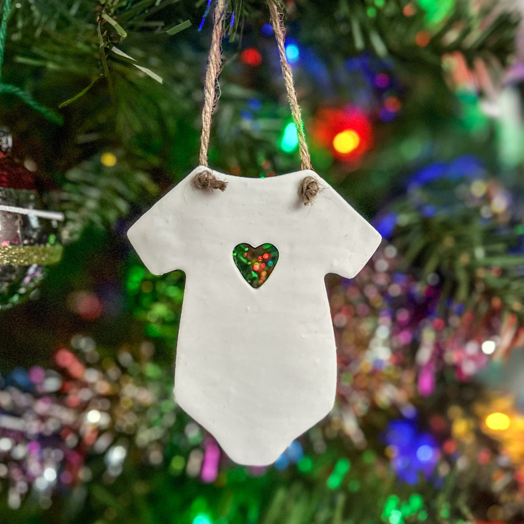 Pregnancy Announcement Ornament | Hand-Stamped Clay Keepsake