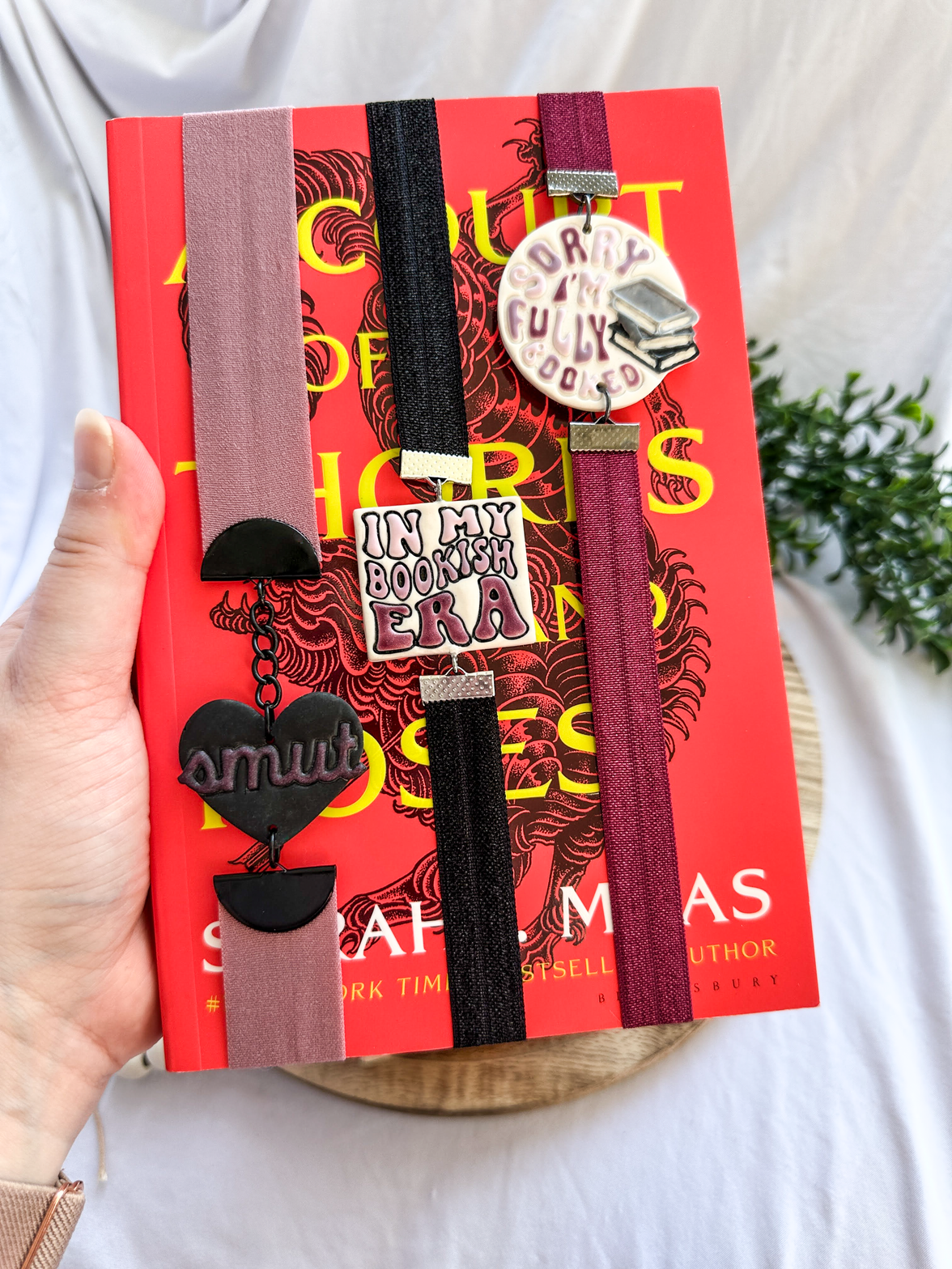 Smutty Book Club Clay Bookmark | Spicy Romance Elastic Page Holder