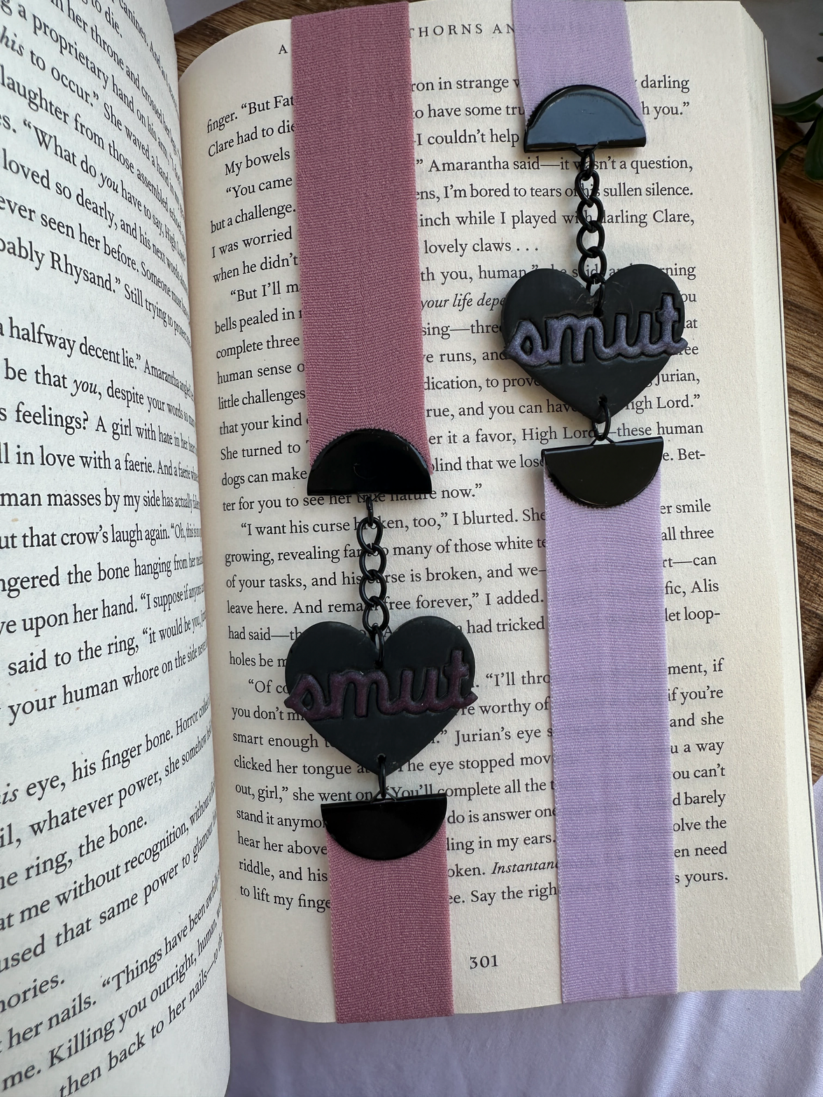 Smutty Book Club Clay Bookmark | Spicy Romance Elastic Page Holder