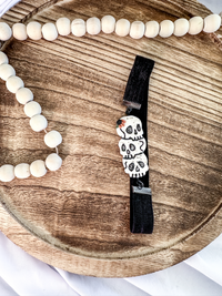 Floral Skull Stack Clay Bookmark | Gothic Page Holder