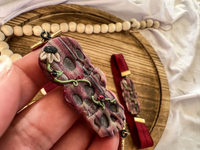 Floral Skull Stack Clay Bookmark | Gothic Page Holder