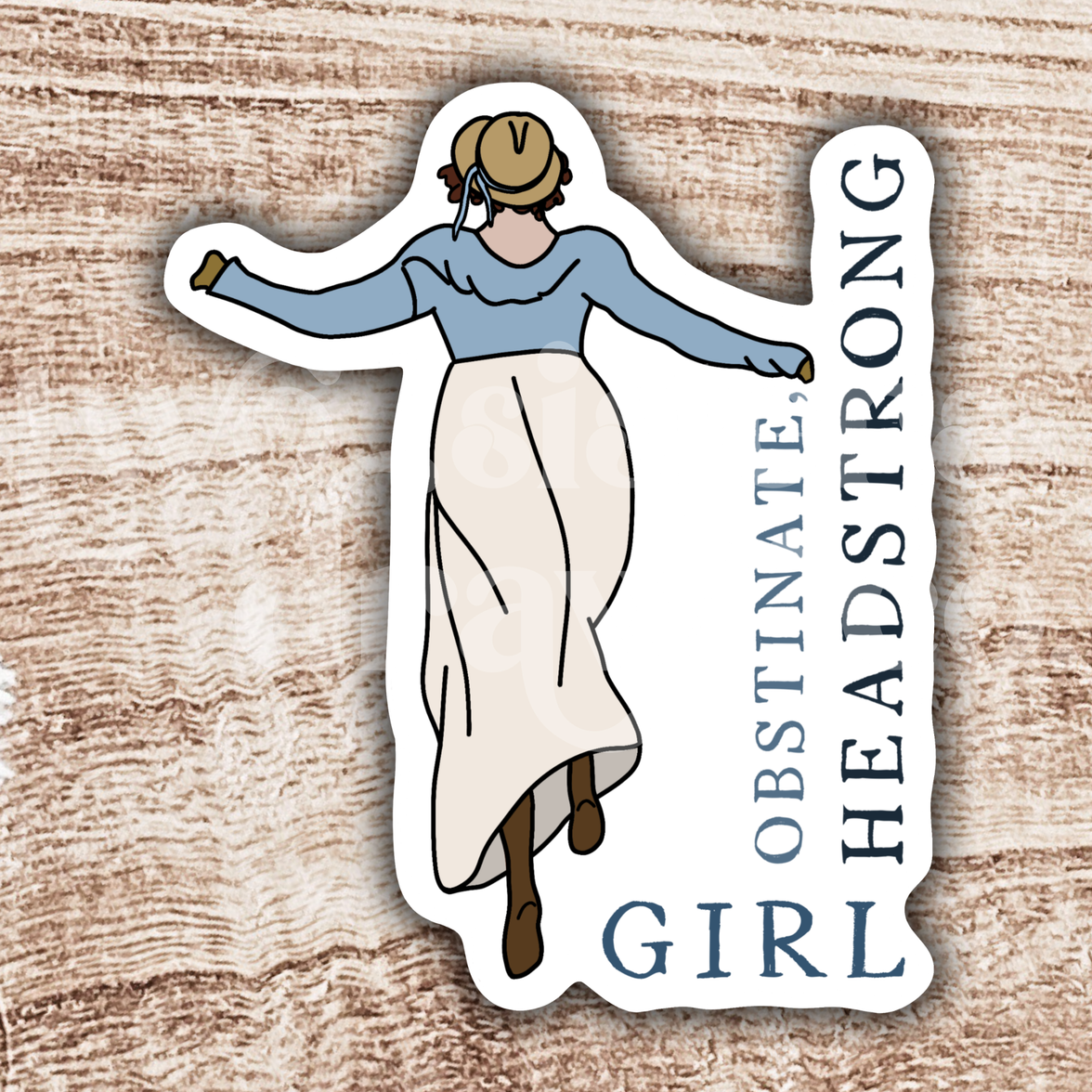 Lizzie Bennet "Headstrong, Obstinate Girl" Pride & Prejudice Sticker