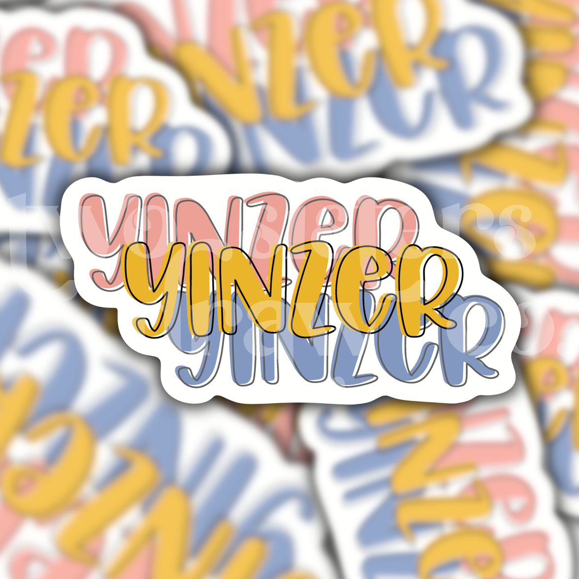 Blue Red Gold Yinzer Pittsburgh Sticker