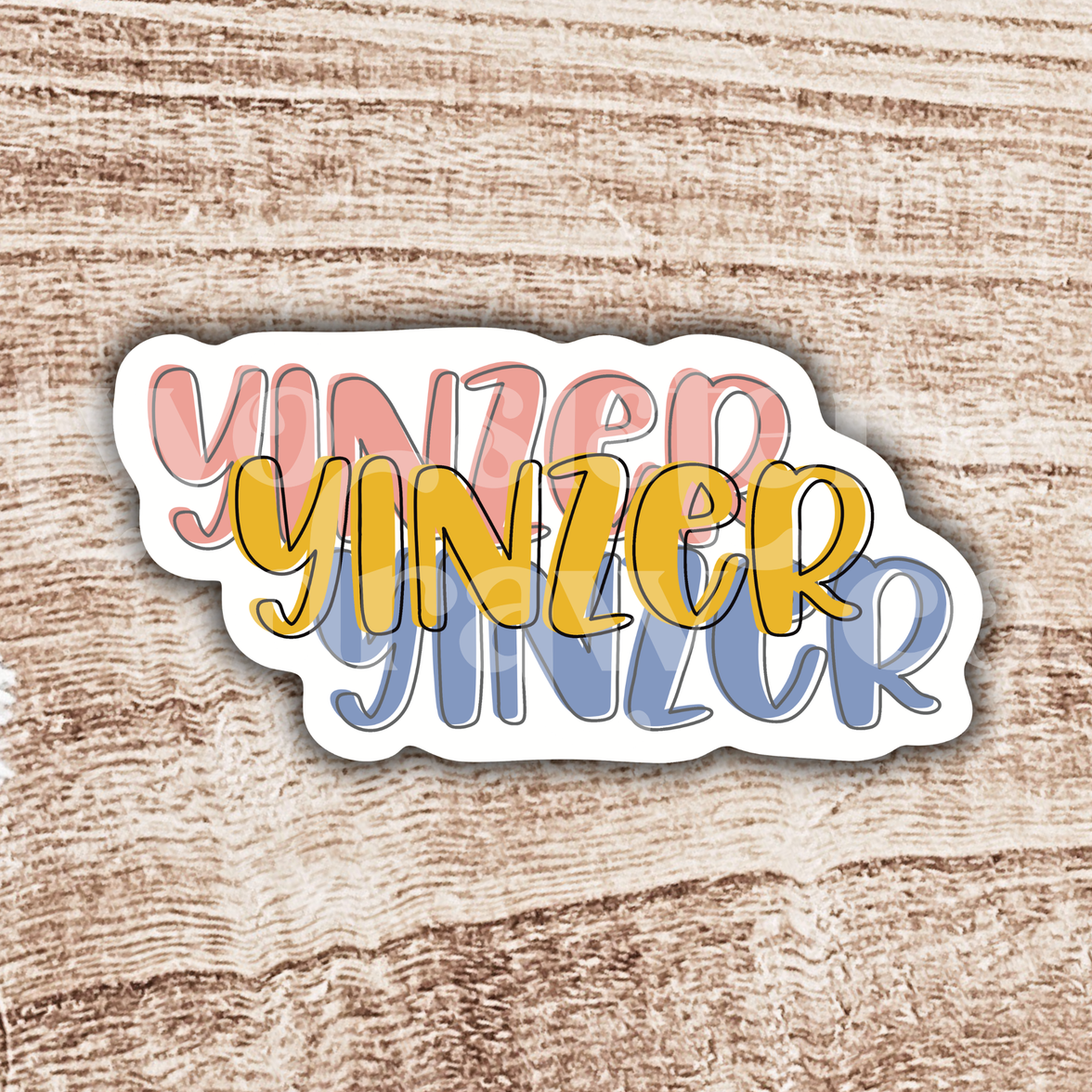 Blue Red Gold Yinzer Pittsburgh Sticker
