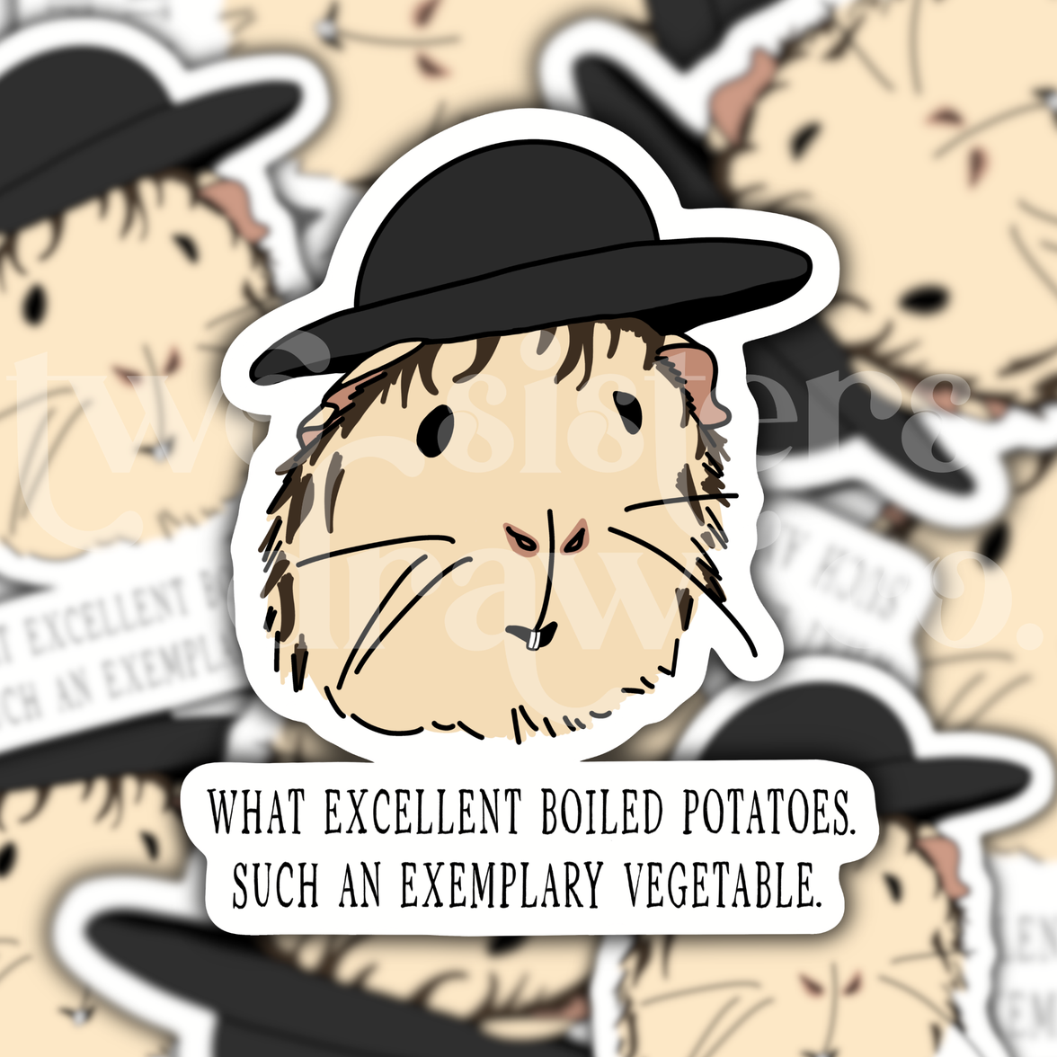 Mr. Collins Boiled Potatoes Guinea Pig Pride & Prejudice Sticker