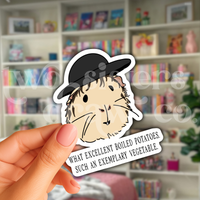Mr. Collins Boiled Potatoes Guinea Pig Pride & Prejudice Sticker