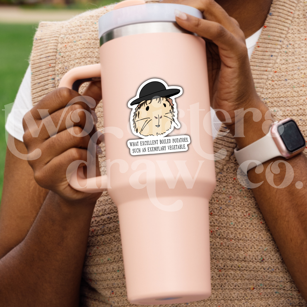 Mr. Collins Boiled Potatoes Guinea Pig Pride & Prejudice Sticker
