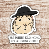 Mr. Collins Boiled Potatoes Guinea Pig Pride & Prejudice Sticker