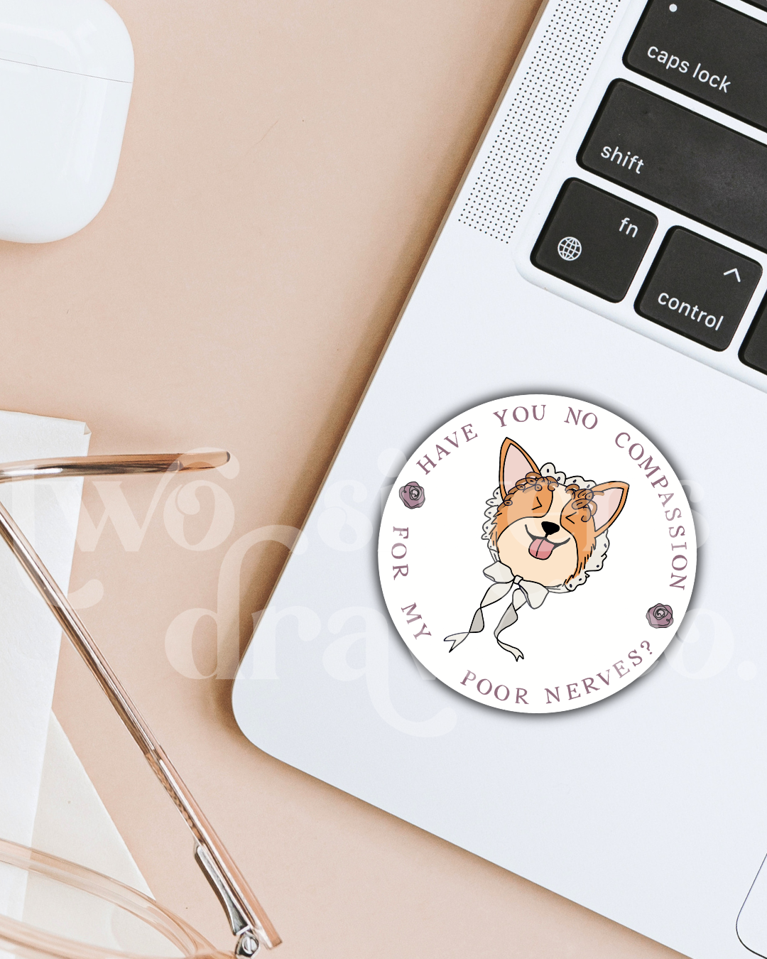 Mrs. Bennet "My Poor Nerves" Corgi Pride & Prejudice Sticker