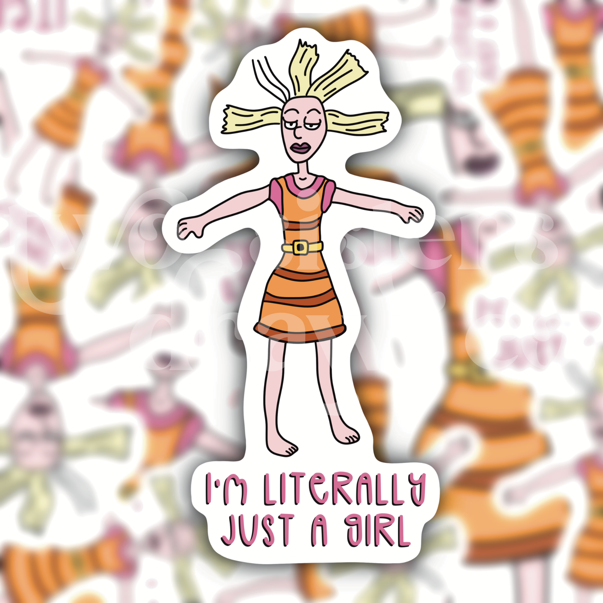 Cynthia Doll I'm Literally Just A Girl Rugrats Sticker