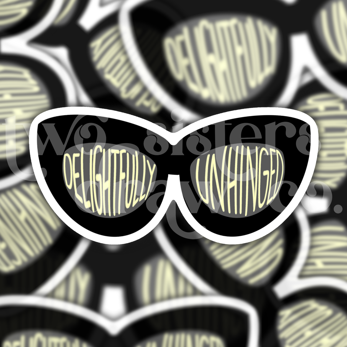 Moira Rose "Delightfully Unhinged" Sunglasses Sticker